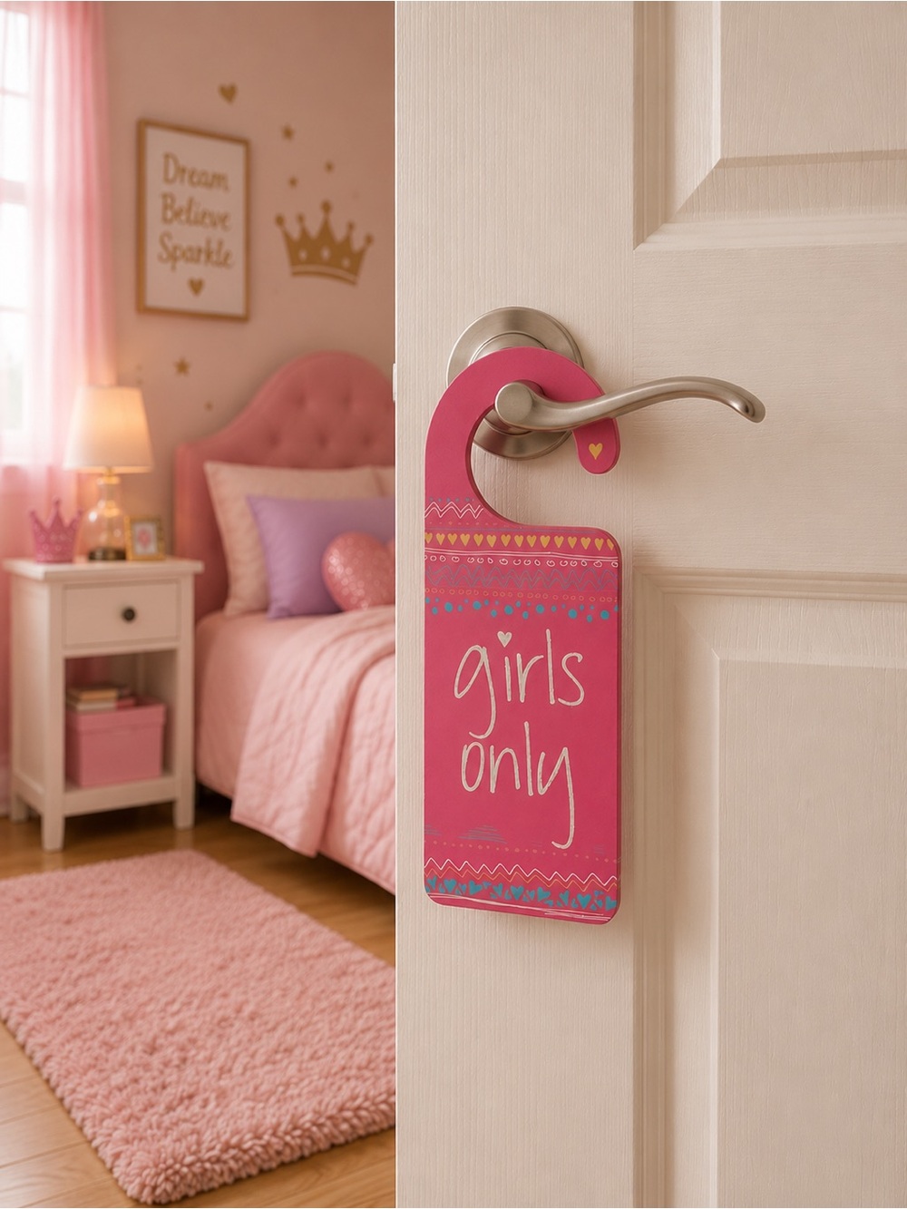 Girls Only Pink Door Hanger